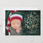 Oh heilige nacht religieuze kerst foto feestdagenkaart (Voorkant)