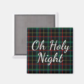 Oh heilige nacht | Rood & Groen Plaid Magneet (Voorkant / Achterkant)