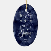 Oh heilige nacht | Sterren met Kerstmis met Foto Keramisch Ornament (Rechts)