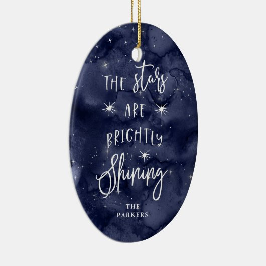 Oh heilige nacht | Sterren met Kerstmis met Foto Keramisch Ornament (Rechts)