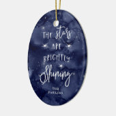 Oh heilige nacht | Sterren met Kerstmis met Foto Keramisch Ornament (Links)