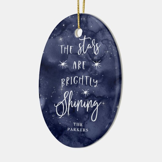 Oh heilige nacht | Sterren met Kerstmis met Foto Keramisch Ornament (Links)