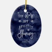 Oh heilige nacht | Sterren met Kerstmis met Foto Keramisch Ornament (Voorkant)