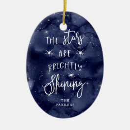 Oh heilige nacht | Sterren met Kerstmis met Foto Keramisch Ornament