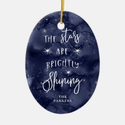 Oh heilige nacht | Sterren met Kerstmis met Foto Keramisch Ornament (Voorkant)