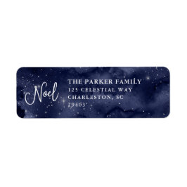 Oh heilige nacht | Sterren op Christmas Dark Blue Etiket