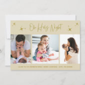 Oh Heilige Nachtelijke Religieuze Drie Foto Famili Feestdagenkaart (Voorkant)