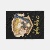 Oh Heilige Nachtelijke Religieuze Kerstkerst Scene Fleece Deken (Voorkant (Horizontaal))