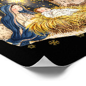 Oh Heilige Nachtelijke Religieuze Kerstkerst Scene Poster (Hoek)