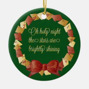 Oh Heilige Nachttekst Ontwerp Keramisch Ornament