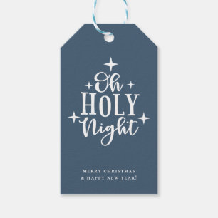 Oh Heilige Night Blue Holiday Gift Labels Cadeaulabel