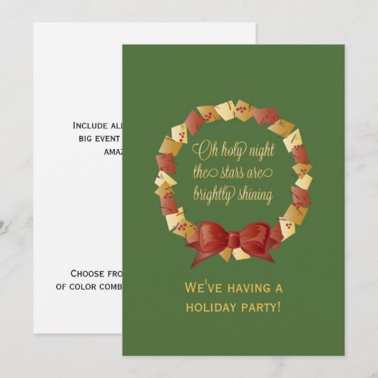 Oh Heilige Night Lyrics Design Kaart (Voorkant / Achterkant)