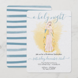 Oh Heilige Night Madonna en Baby Jezus Kerstmis Kaart