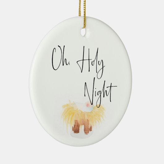 Oh Heilige Night Manger Scene kerstversiering Keramisch Ornament (Rechts)