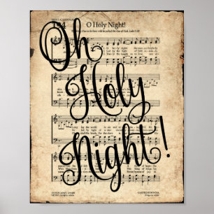 Oh Heilige Night Scripted Hymn Poster
