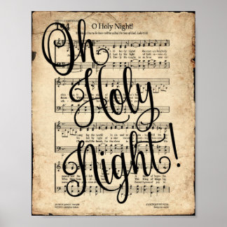 Oh Heilige Night Scripted  Hymn Poster