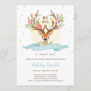 Oh herder baby shower nodigt Woodland Antler Boy Kaart