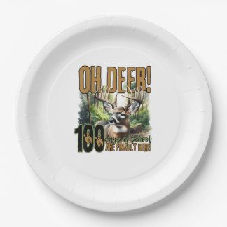 Oh Hert 100 Dagen Van School Hert Jacht Feest Papieren Bordje