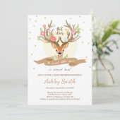 Oh hert baby shower uitnodiging Woodland Antlers (Staand voorkant)