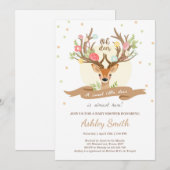 Oh hert baby shower uitnodiging Woodland Antlers (Voorkant / Achterkant)
