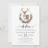 Oh hert boog winter kerst baby jongen douche kaart (Voorkant)