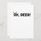 Oh hert eenvoudig esthetisch vlak kerstkaart (Voorkant / Achterkant)