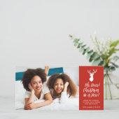 Oh, hert! | Foto kerstkaart (Staand voorkant)