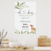 Oh hert genderneutraal baby shower welkom poster (Keuken)