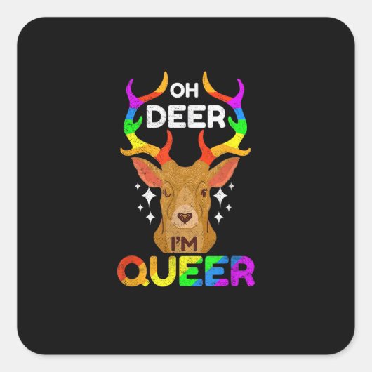 Oh Hert Grappige LGBTQ Pride Bewustzijn  Vierkante Sticker (Voorkant)