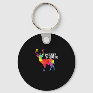Oh Hert Grappige Regenboog Puns LGBT Pride Design Sleutelhanger