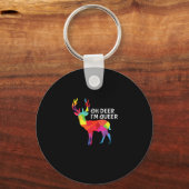 Oh Hert Grappige Regenboog Puns LGBT Pride Design Sleutelhanger (Voorkant)