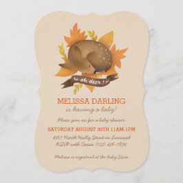 "Oh hert!" Herfst Woodland Veronderd Baby shower Kaart