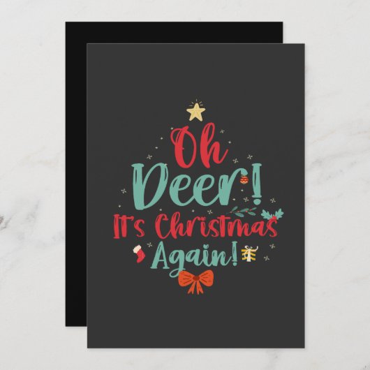 Oh hert het is weer kerst grappig kerstcadeau kaart (Voorkant / Achterkant)