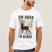 Oh hert Ik ben homo LGBTQ pride regenboog T-Shirt (Voorkant)