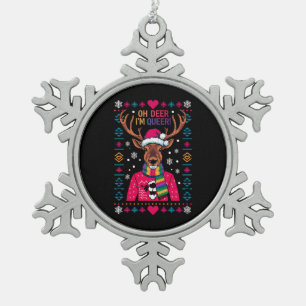 Oh Hert Ik Ben Kweker LGBT LGBTQ Gay Pride Lelijk  Tin Sneeuwvlok Ornament
