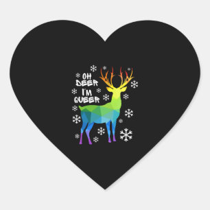 Oh hert ik ben queer grappig lgbt gay lesbisch ker hart sticker
