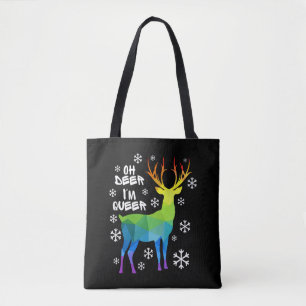 Oh hert ik ben queer grappig lgbt gay lesbisch ker tote bag