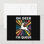 Oh hert ik ben queer regenboog lgbt pride gay lesb briefkaart (Voorkant / Achterkant)