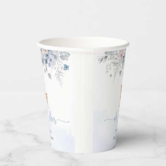 Oh hert is een jongen winterblauw baby shower papieren bekers (Rechts)