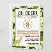 Oh hert jacht thema uitnodiging Camo groene kleure (Voorkant)