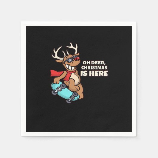 Oh Hert Kerstfeest Vakantie Ontwerp Servet (Voorkant)