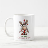 Oh Hert Kerstmis Is Hier Grappige Rendier Koffiemok (Links)