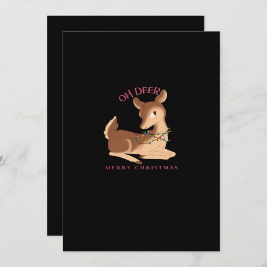 Oh Hert Kerstmis Modern Design Feestdagenkaart (Voorkant / Achterkant)