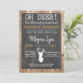 OH Hert! Kleine Bok Buffalo Plaid Baby Shower Kaart (Staand voorkant)