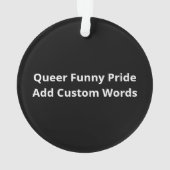 Oh Hert Queer Grappige Woordspeling LGBT Pride Acr Ornament (achterkant)