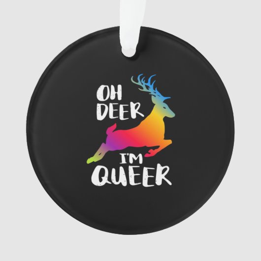 Oh Hert Queer Pride Minimal Kunstenaar Acryl Ornam Ornament (voorkant)