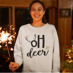 Oh Hert Rendier Geweien Grappig Kerstmis T-shirt