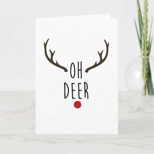 OH HERT Rendier Kerstmis Kerstfeest Bedankt Kaart (Voorkant)