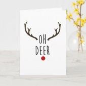 OH HERT Rendier Kerstmis Kerstfeest Bedankt Kaart (Gele Bloem)