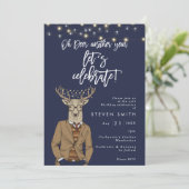 Oh hert rustieke marine verjaardagsfeest verlichti kaart (Staand voorkant)